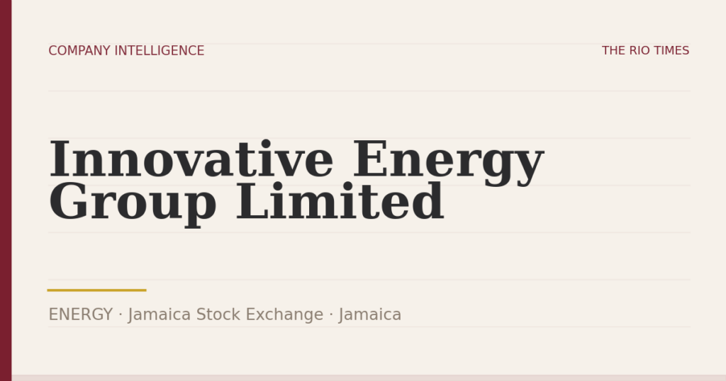 Innovative Energy Group Limited (ENERGY), listed on Jamaica Stock Exchange, Jamaica