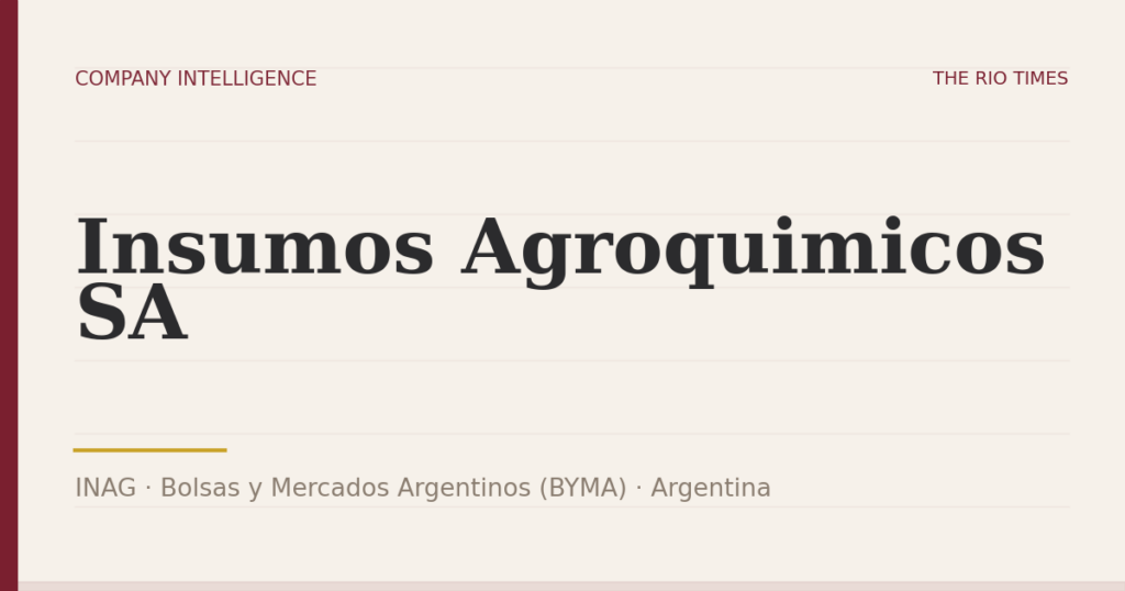 Insumos Agroquimicos SA (INAG), listed on Bolsas y Mercados Argentinos (BYMA), Argentina