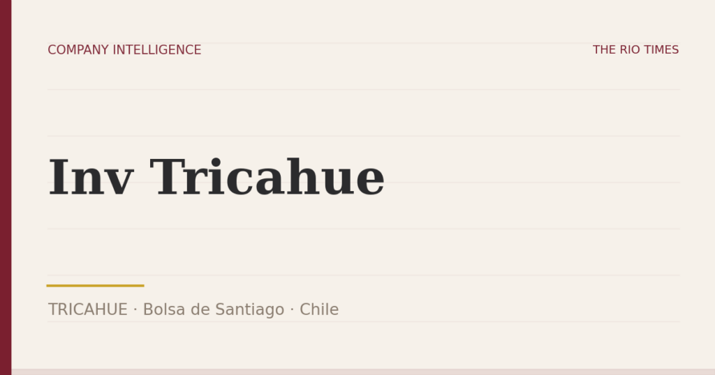 Inv Tricahue (TRICAHUE), listed on Bolsa de Santiago, Chile