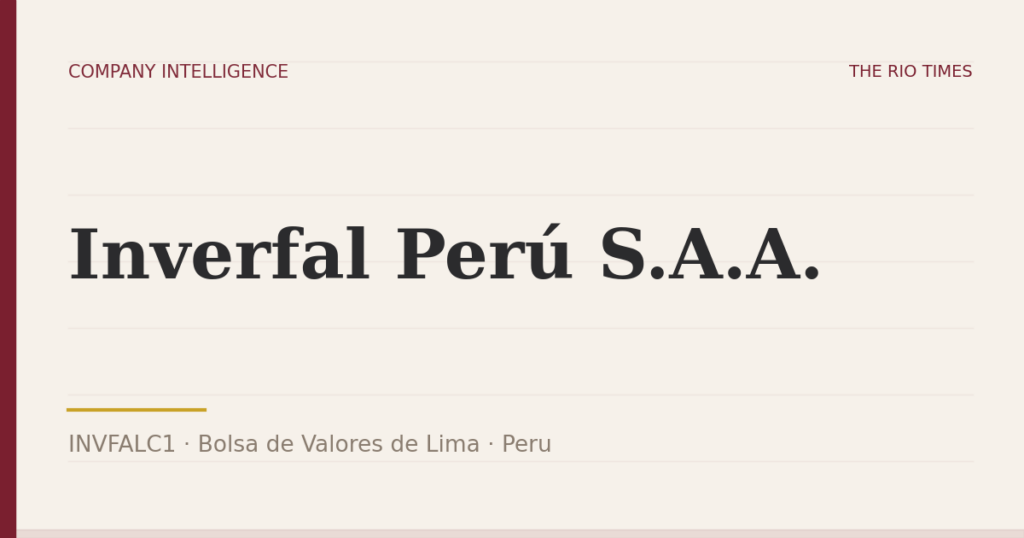 Inverfal Perú S.A.A. (INVFALC1), listed on Bolsa de Valores de Lima, Peru