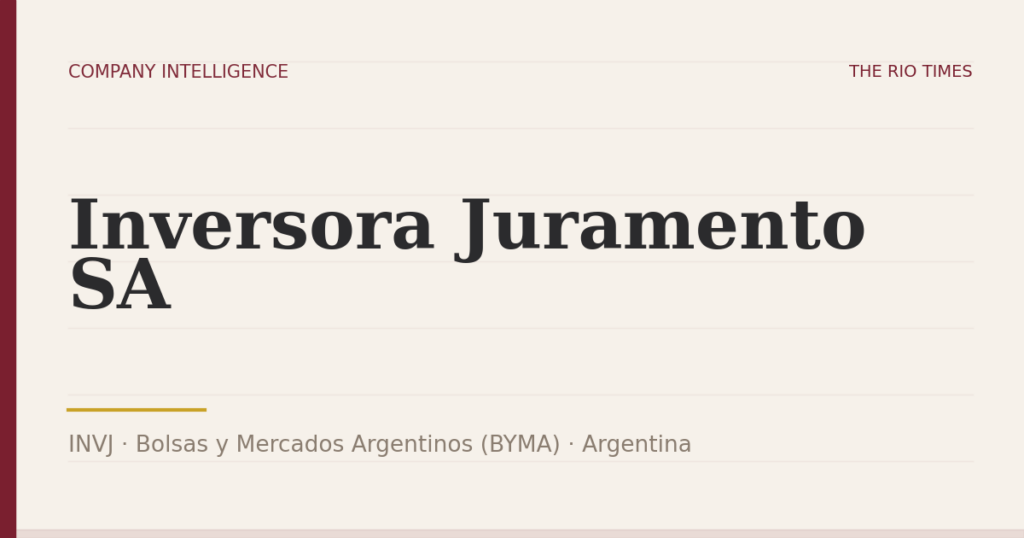 Inversora Juramento SA (INVJ), listed on Bolsas y Mercados Argentinos (BYMA), Argentina