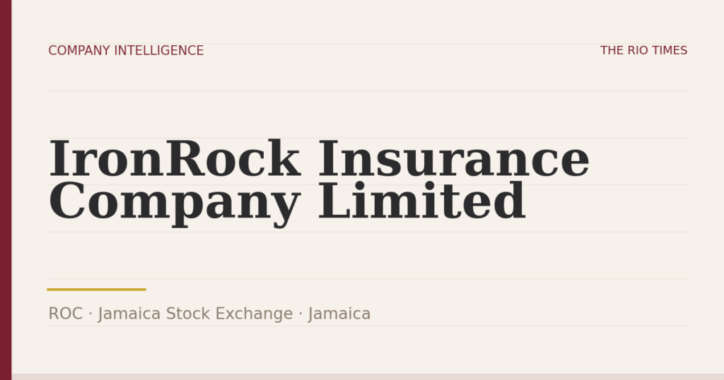 IronRock Insurance Company Limited (ROC), listed on Jamaica Stock Exchange, Jamaica