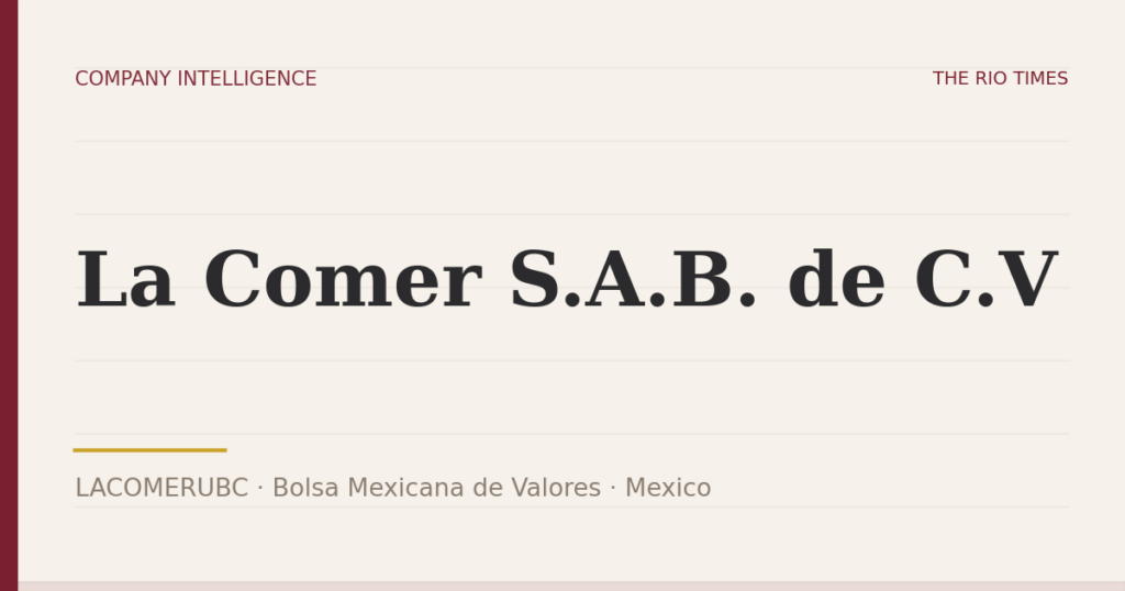 La Comer S.A.B. de C.V (LACOMERUBC), listed on Bolsa Mexicana de Valores, Mexico