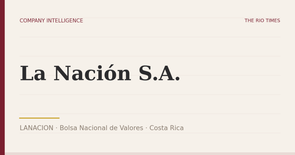 La Nación S.A. (LANACION), listed on Bolsa Nacional de Valores, Costa Rica
