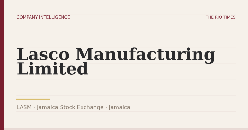 Lasco Manufacturing Limited (LASM), listed on Jamaica Stock Exchange, Jamaica