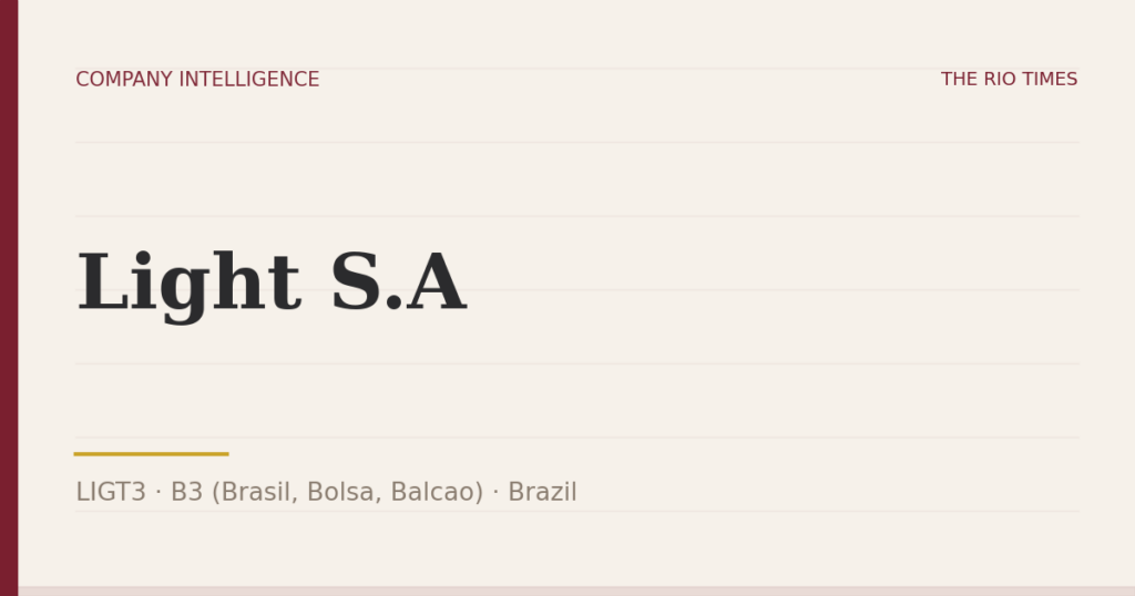 Light S.A (LIGT3), listed on B3 (Brasil, Bolsa, Balcao), Brazil