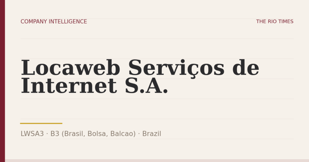 Locaweb Serviços de Internet S.A. (LWSA3), listed on B3 (Brasil, Bolsa, Balcao), Brazil
