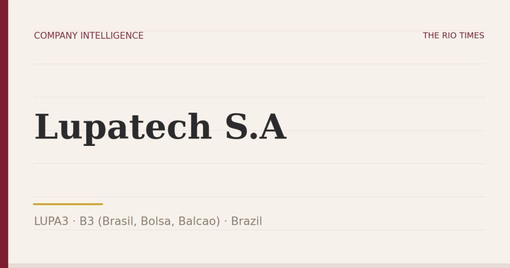 Lupatech S.A (LUPA3), listed on B3 (Brasil, Bolsa, Balcao), Brazil