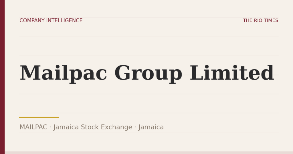 Mailpac Group Limited (MAILPAC), listed on Jamaica Stock Exchange, Jamaica