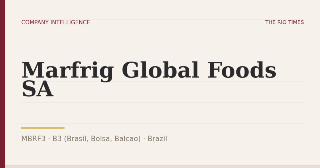 Marfrig Global Foods SA (MBRF3), listed on B3 (Brasil, Bolsa, Balcao), Brazil