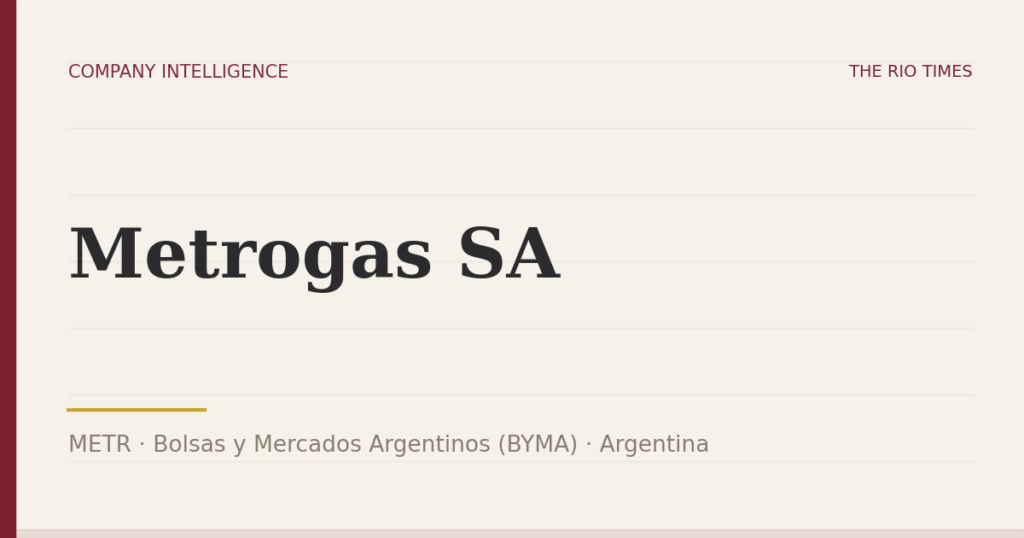 Metrogas SA (METR), listed on Bolsas y Mercados Argentinos (BYMA), Argentina