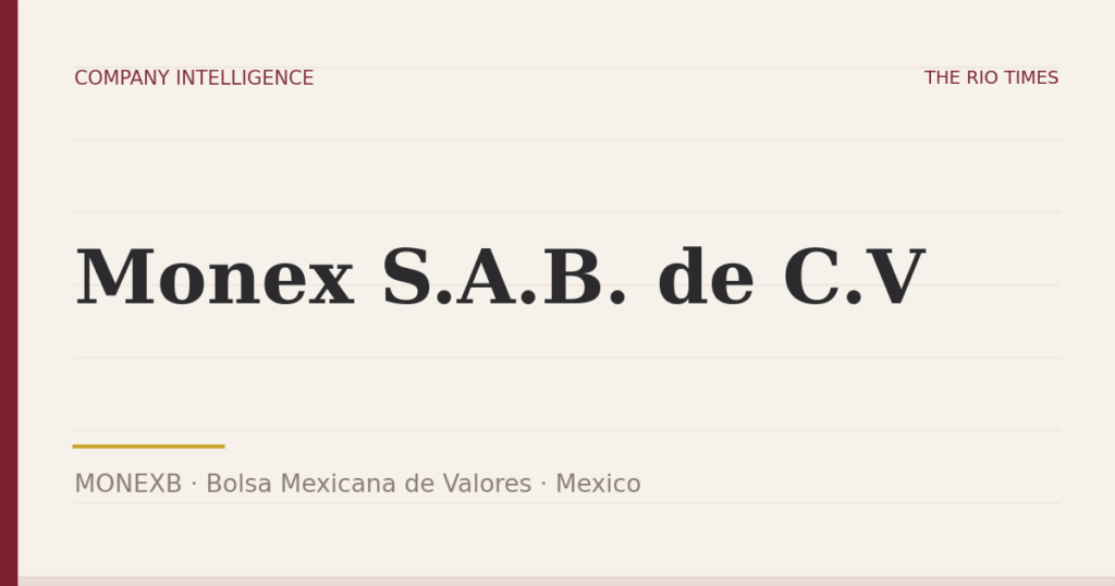 Monex S.A.B. de C.V (MONEXB), listed on Bolsa Mexicana de Valores, Mexico
