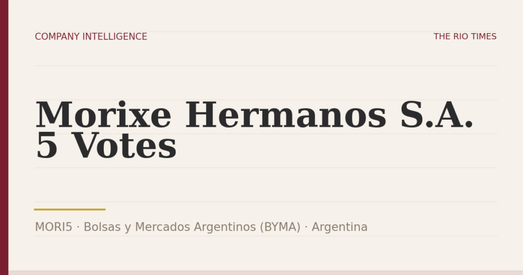 Morixe Hermanos S.A. 5 Votes (MORI5), listed on Bolsas y Mercados Argentinos (BYMA), Argentina