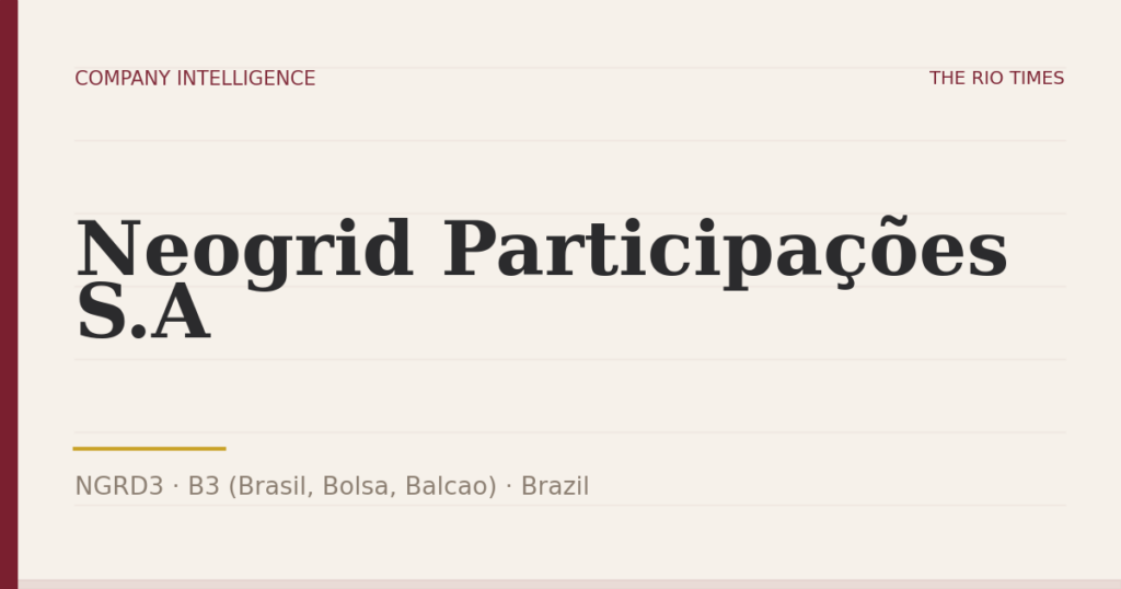 Neogrid Participações S.A (NGRD3), listed on B3 (Brasil, Bolsa, Balcao), Brazil