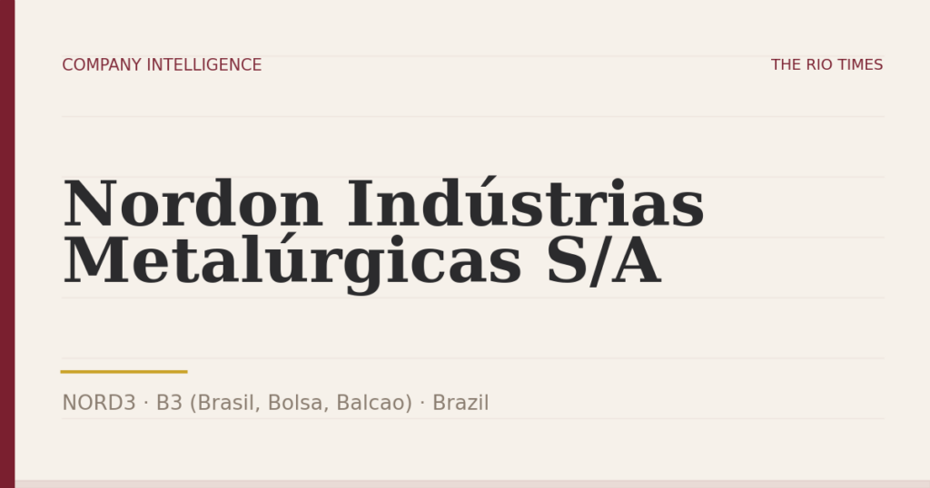 Nordon Indústrias Metalúrgicas S/A (NORD3), listed on B3 (Brasil, Bolsa, Balcao), Brazil