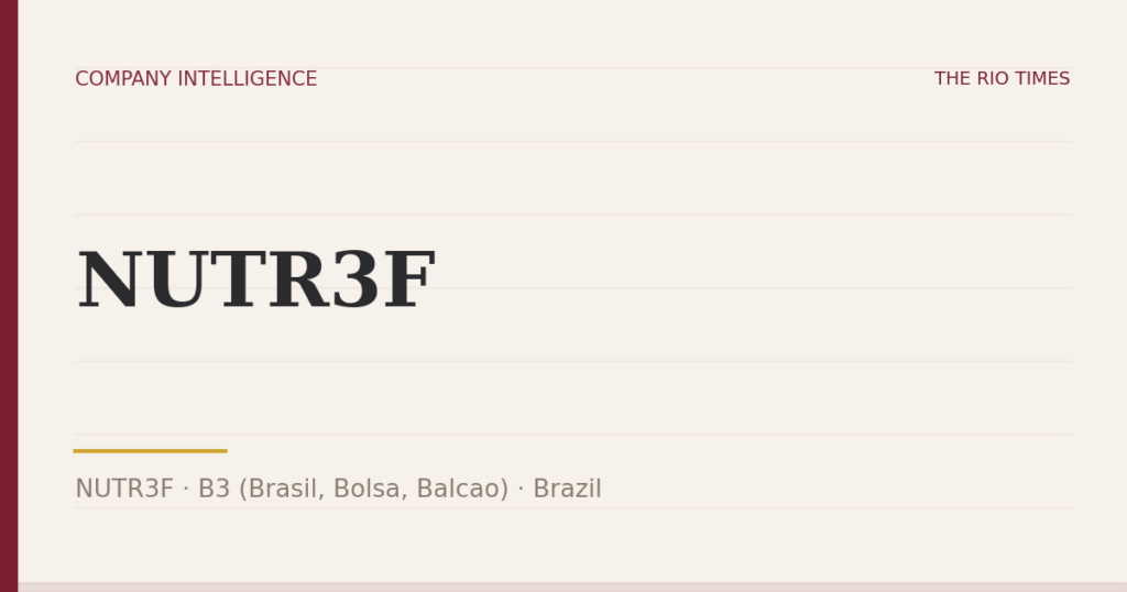 NUTR3F (NUTR3F), listed on B3 (Brasil, Bolsa, Balcao), Brazil