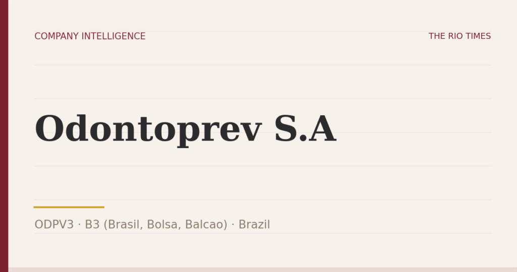 Odontoprev S.A (ODPV3), listed on B3 (Brasil, Bolsa, Balcao), Brazil