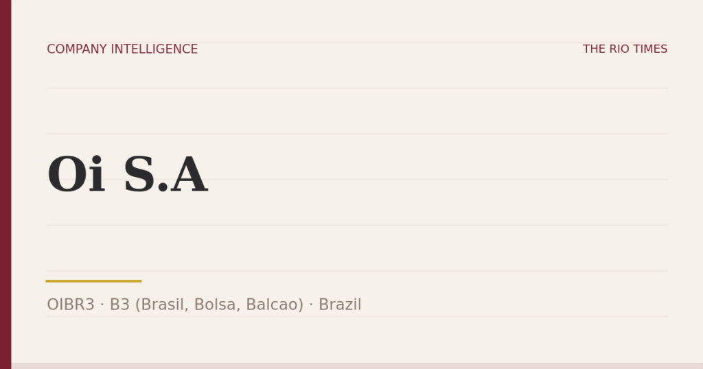 Oi S.A (OIBR3), listed on B3 (Brasil, Bolsa, Balcao), Brazil