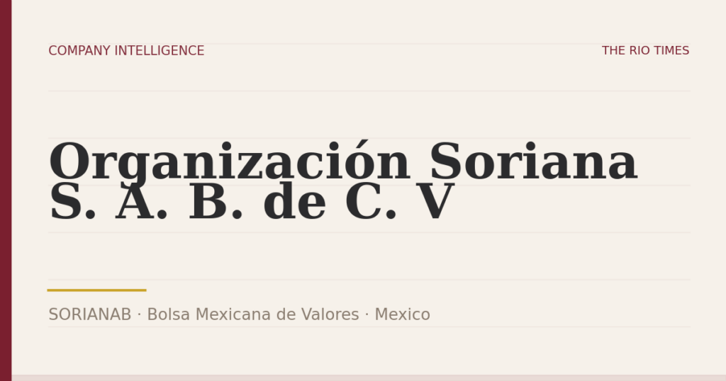 Organización Soriana S. A. B. de C. V (SORIANAB), listed on Bolsa Mexicana de Valores, Mexico