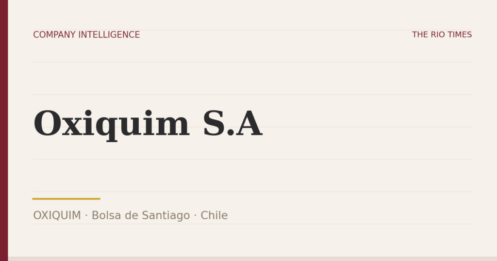 Oxiquim S.A (OXIQUIM), listed on Bolsa de Santiago, Chile