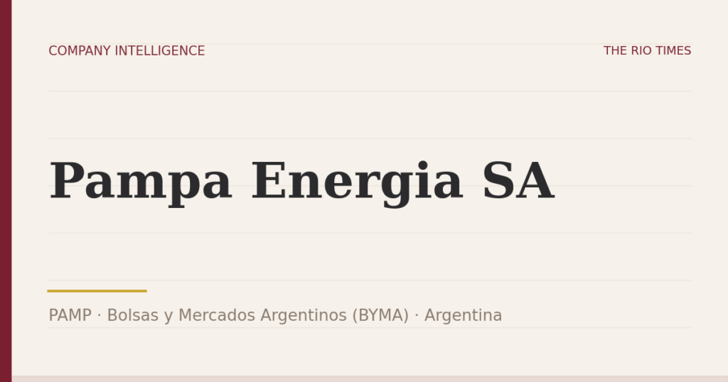 Pampa Energia SA (PAMP), listed on Bolsas y Mercados Argentinos (BYMA), Argentina