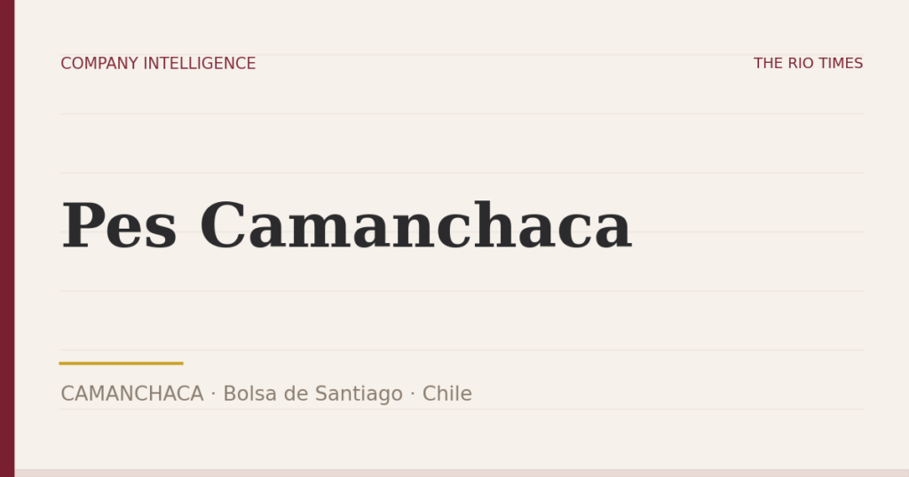 Pes Camanchaca (CAMANCHACA), listed on Bolsa de Santiago, Chile