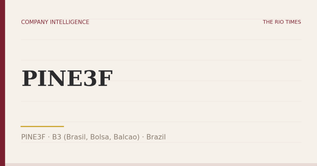 PINE3F (PINE3F), listed on B3 (Brasil, Bolsa, Balcao), Brazil