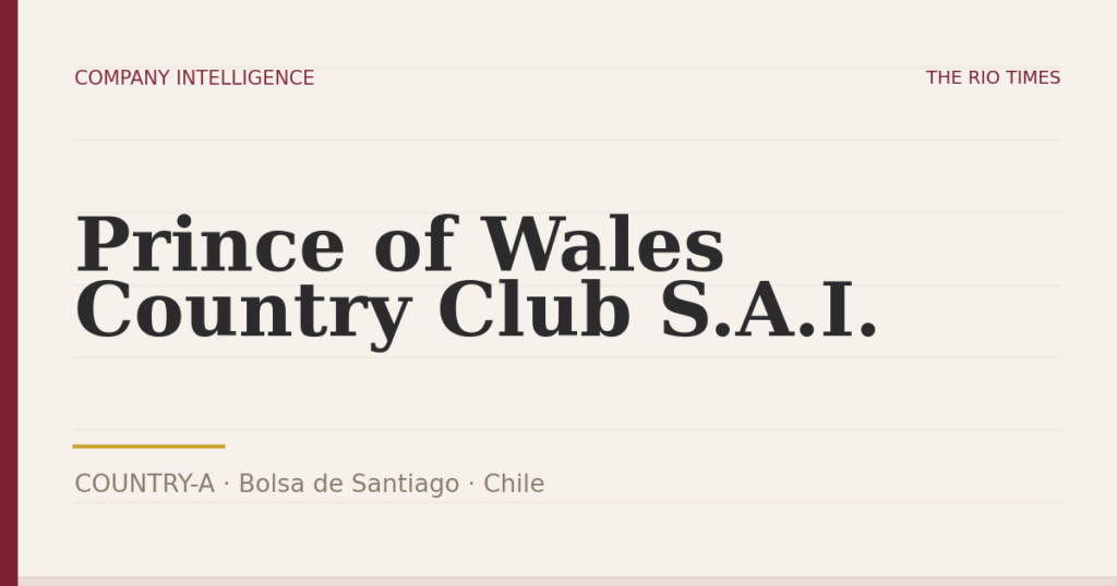 Prince of Wales Country Club S.A.I. (COUNTRY-A), listed on Bolsa de Santiago, Chile