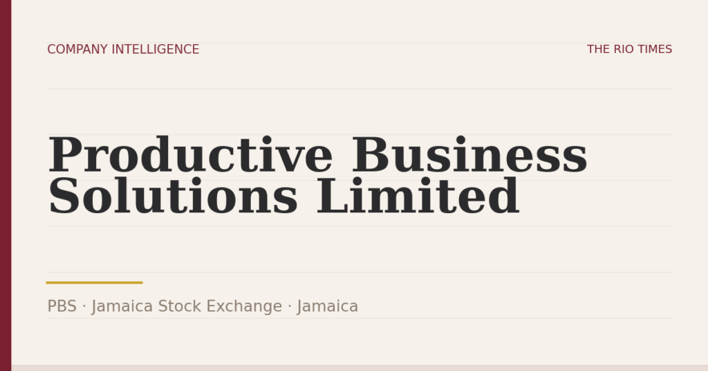 Productive Business Solutions Limited (PBS), listed on Jamaica Stock Exchange, Jamaica