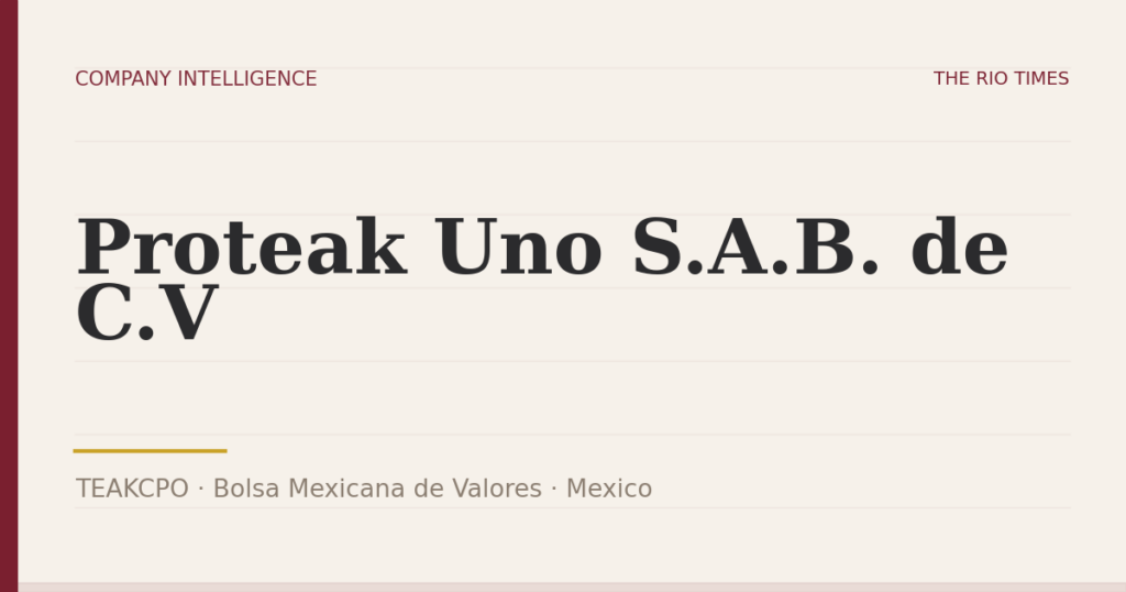 Proteak Uno S.A.B. de C.V (TEAKCPO), listed on Bolsa Mexicana de Valores, Mexico