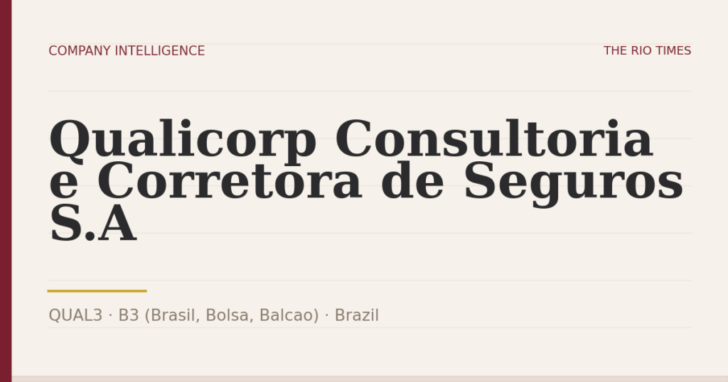 Qualicorp Consultoria e Corretora de Seguros S.A (QUAL3), listed on B3 (Brasil, Bolsa, Balcao), Brazil