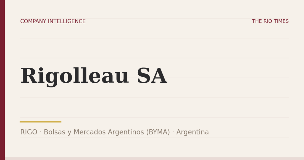 Rigolleau SA (RIGO), listed on Bolsas y Mercados Argentinos (BYMA), Argentina