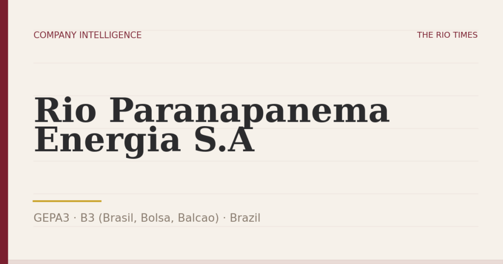 Rio Paranapanema Energia S.A (GEPA3), listed on B3 (Brasil, Bolsa, Balcao), Brazil