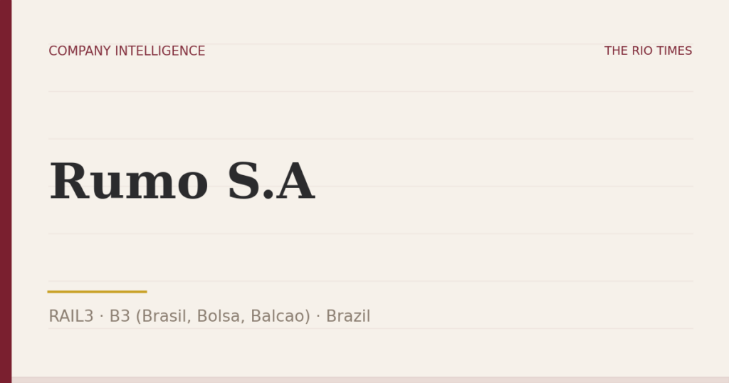 Rumo S.A (RAIL3), listed on B3 (Brasil, Bolsa, Balcao), Brazil