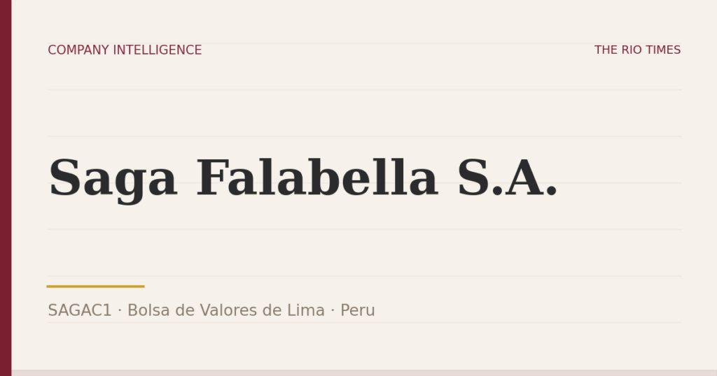 Saga Falabella S.A. (SAGAC1), listed on Bolsa de Valores de Lima, Peru