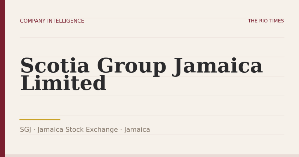 Scotia Group Jamaica Limited (SGJ), listed on Jamaica Stock Exchange, Jamaica