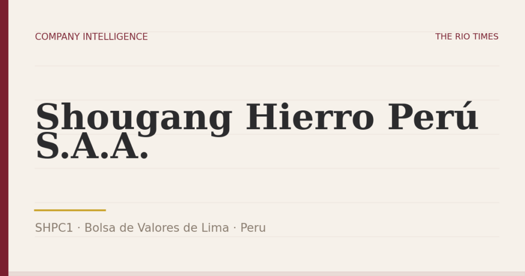 Shougang Hierro Perú S.A.A. (SHPC1), listed on Bolsa de Valores de Lima, Peru