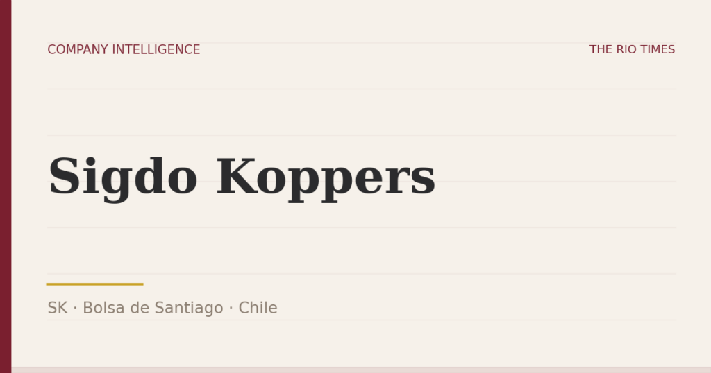 Sigdo Koppers (SK), listed on Bolsa de Santiago, Chile