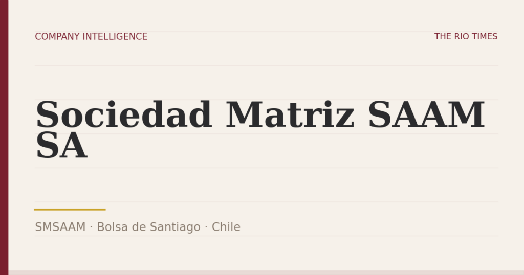 Sociedad Matriz SAAM SA (SMSAAM), listed on Bolsa de Santiago, Chile