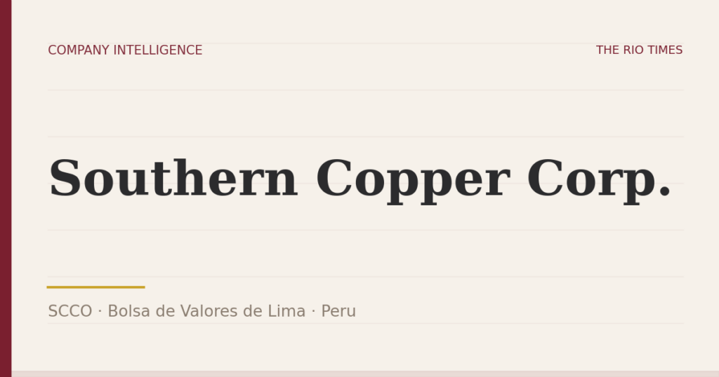Southern Copper Corp. (SCCO), listed on Bolsa de Valores de Lima, Peru