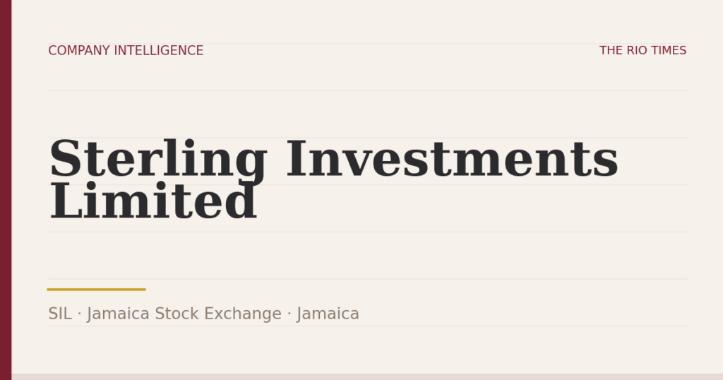 Sterling Investments Limited (SIL), listed on Jamaica Stock Exchange, Jamaica