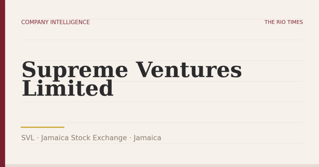 Supreme Ventures Limited (SVL), listed on Jamaica Stock Exchange, Jamaica