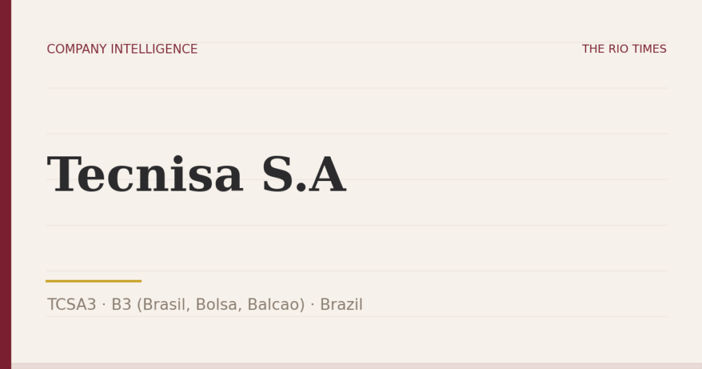 Tecnisa S.A (TCSA3), listed on B3 (Brasil, Bolsa, Balcao), Brazil