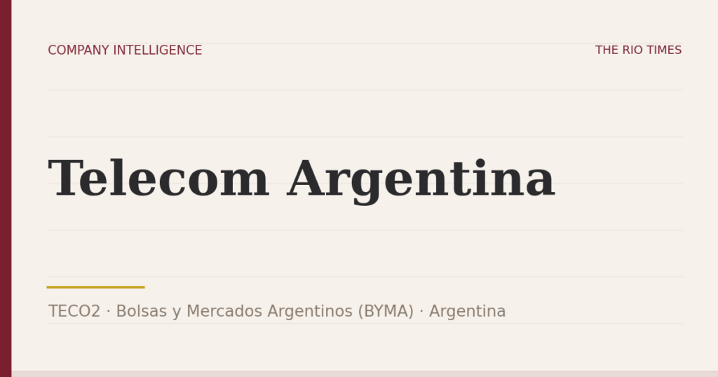 Telecom Argentina (TECO2), listed on Bolsas y Mercados Argentinos (BYMA), Argentina