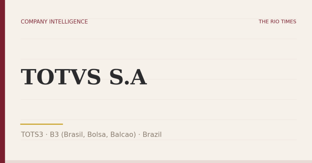 TOTVS S.A (TOTS3), listed on B3 (Brasil, Bolsa, Balcao), Brazil
