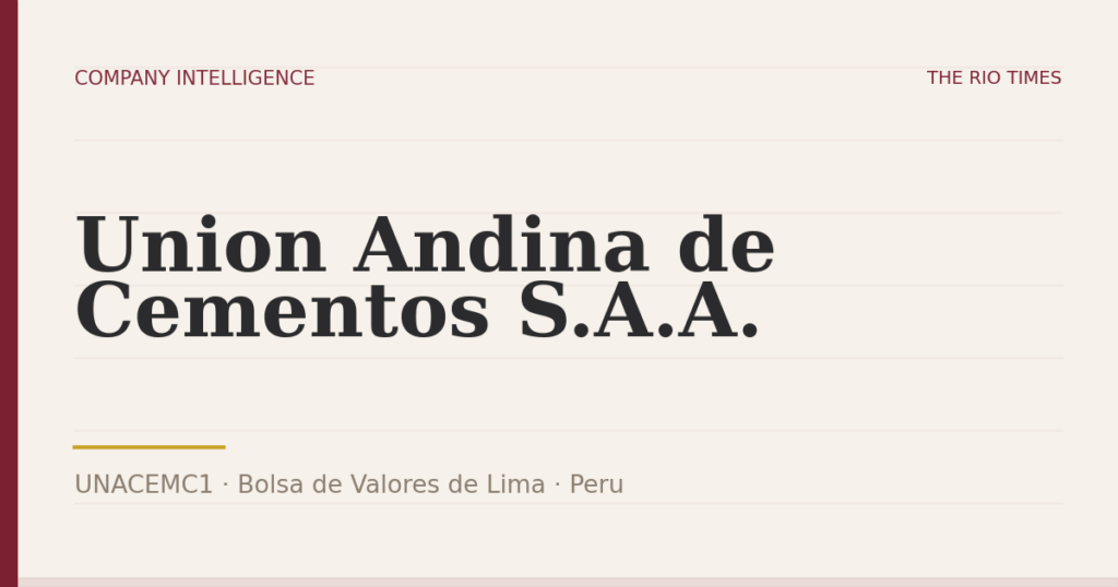 Union Andina de Cementos S.A.A. (UNACEMC1), listed on Bolsa de Valores de Lima, Peru