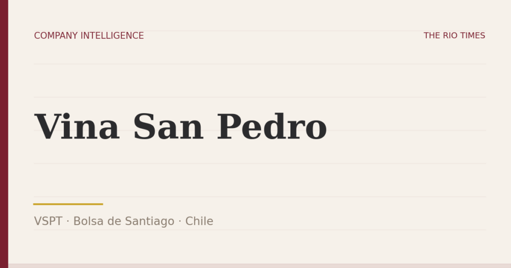 Vina San Pedro (VSPT), listed on Bolsa de Santiago, Chile