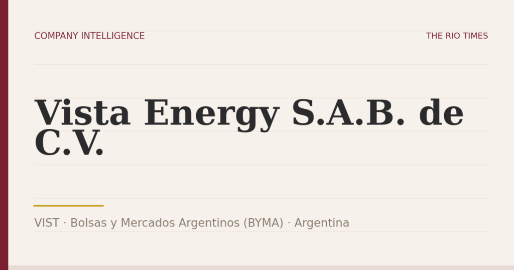 Vista Energy S.A.B. de C.V. (VIST), listed on Bolsas y Mercados Argentinos (BYMA), Argentina