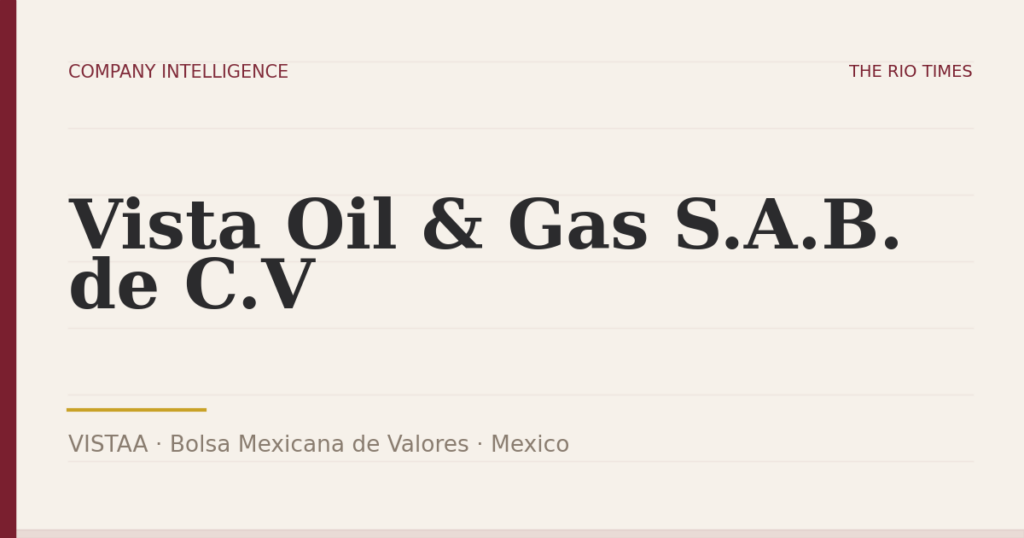 Vista Oil & Gas S.A.B. de C.V (VISTAA), listed on Bolsa Mexicana de Valores, Mexico