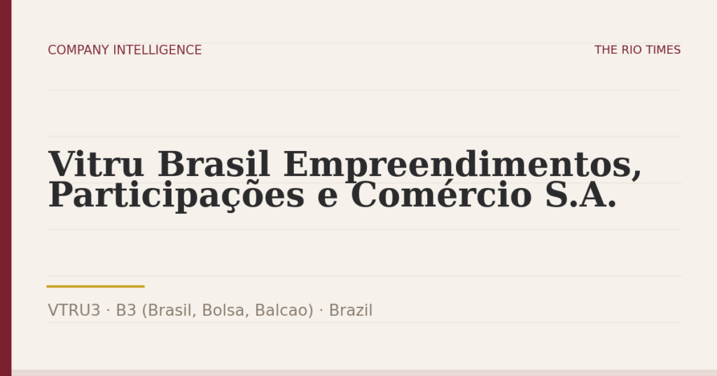 Vitru Brasil Empreendimentos, Participações e Comércio S.A. (VTRU3), listed on B3 (Brasil, Bolsa, Balcao), Brazil